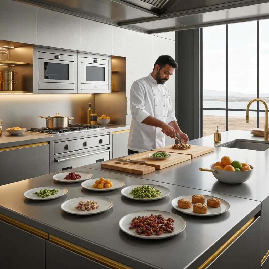 Premium Earth-based kitchen with SymbioChow space-grade appliances